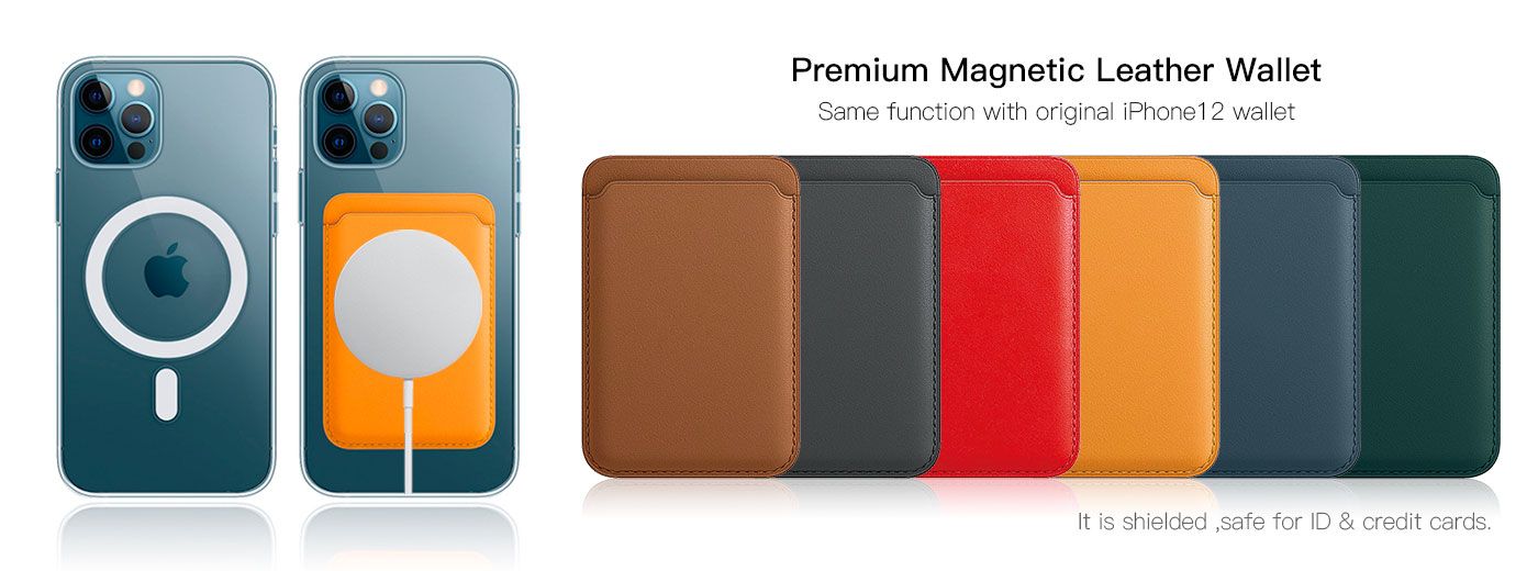 Magnetic Magsafe Wallet Case(Red)