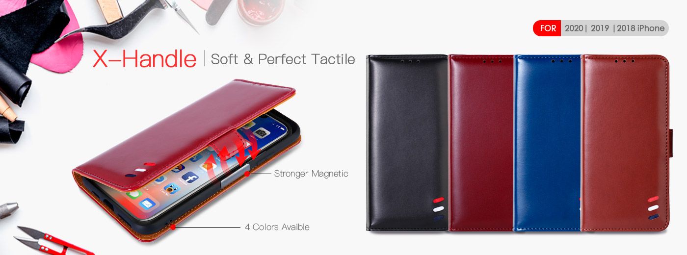 Luxury Leather Flip Case(Red)