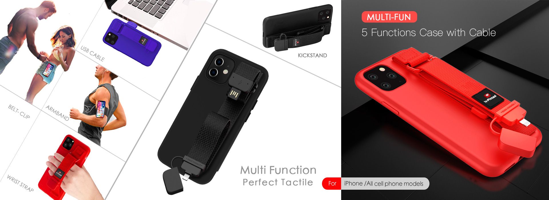 Phone Case With Cable Function（Black）